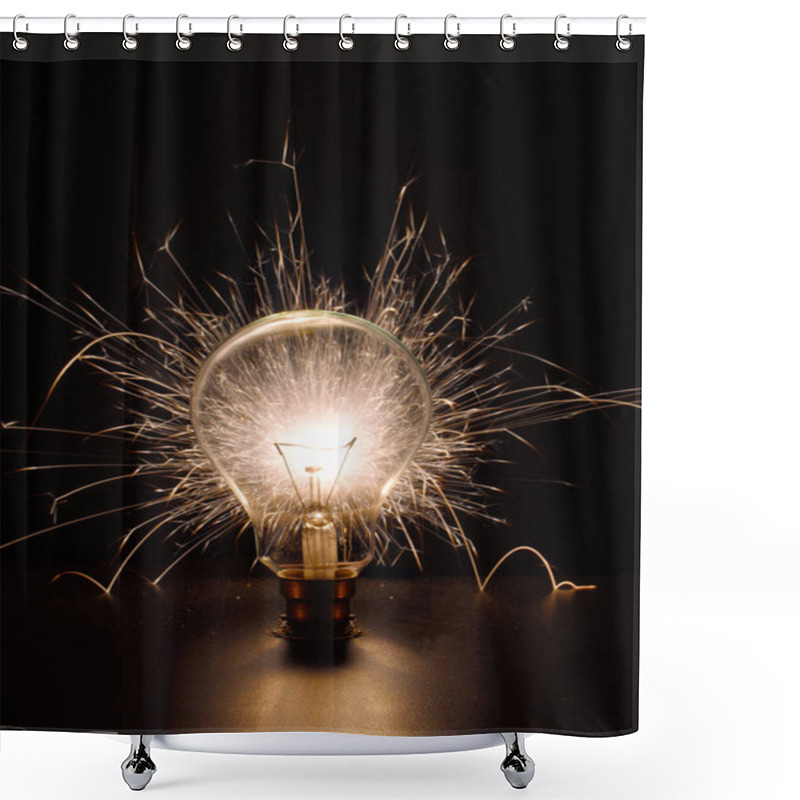 Personality  Light Bulb And Small Sparkler Shower Curtains