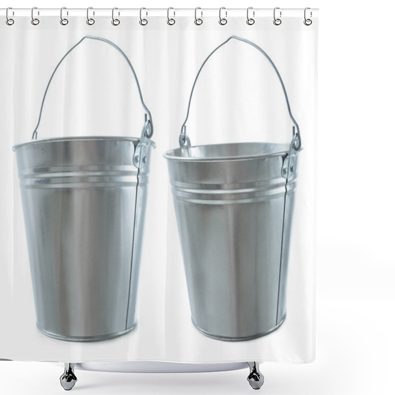 Personality  Two Metal Buckets Shower Curtains