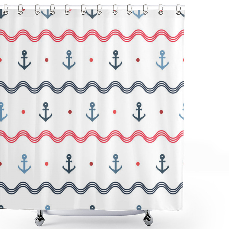 Personality  Nautical Seamless Pattern. Shower Curtains