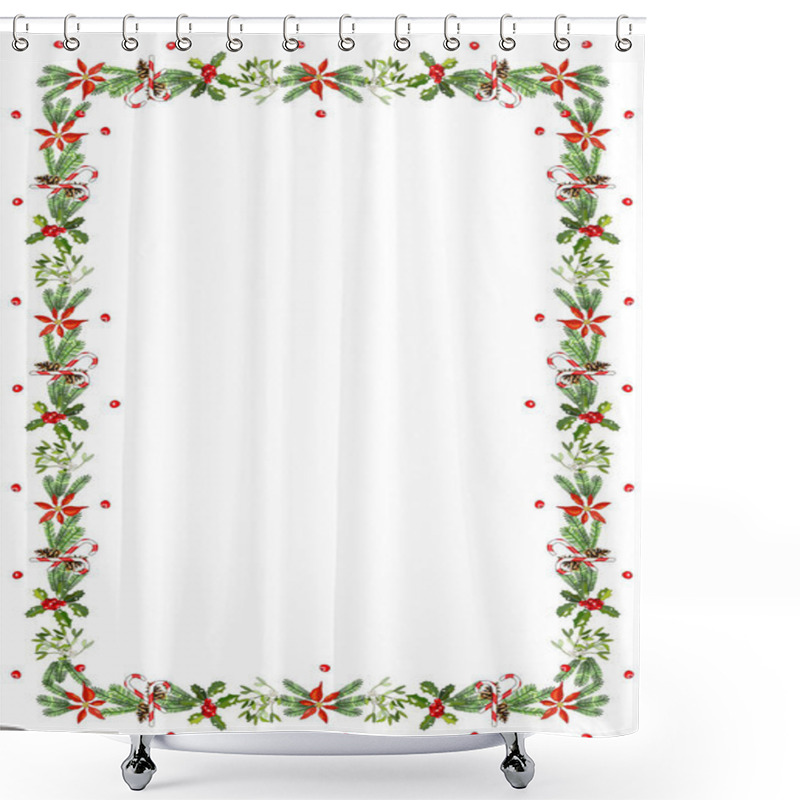 Personality  Christmas And New Year Invitation Or Greeting Card Design Of Winter Holiday Background. Shower Curtains