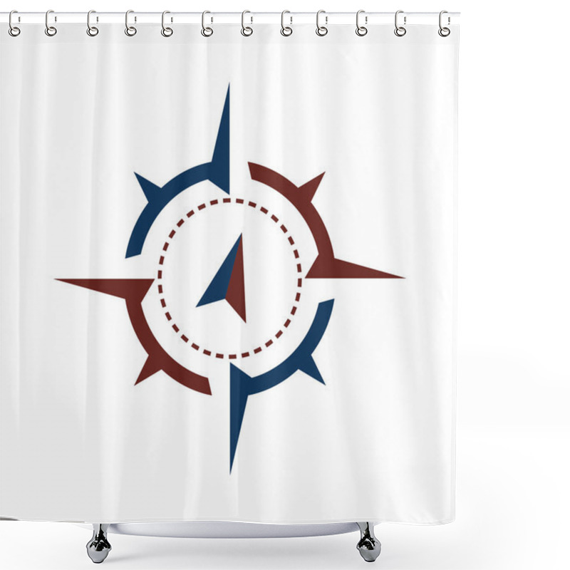 Personality  Compass Icon Graphic Vector Design Illustration Shower Curtains