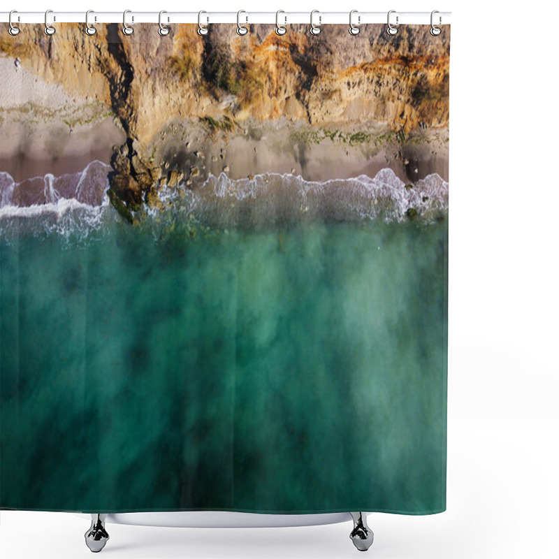 Personality  Summer Scenes Sea And Beach Shot From The Air Shower Curtains