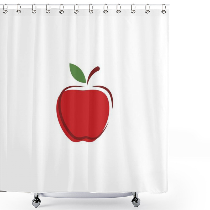 Personality  Fresh Apple Fruit Illustration Logo Vector Design Shower Curtains