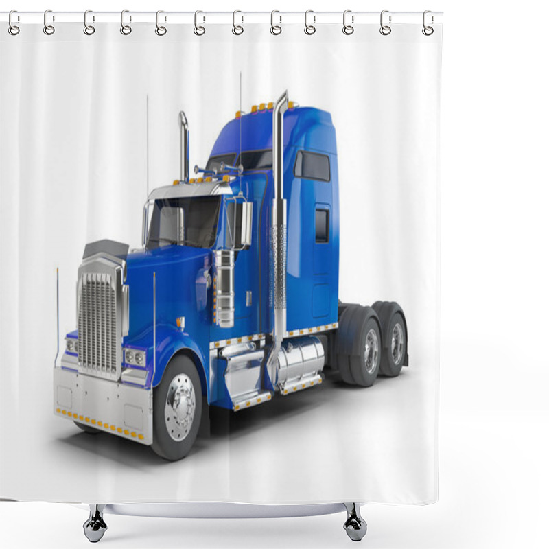 Personality  Blue American Truck Shower Curtains