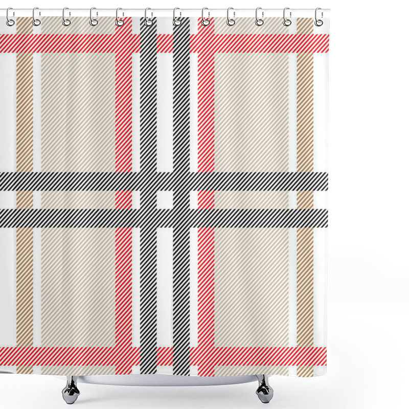 Personality  Modern Textile Print With Checkers And Stripes.  Shower Curtains