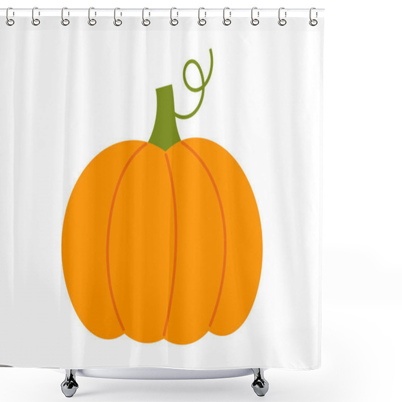 Personality  Pumpkin Symbol Drawing Isolated On White Background. Vector Illustration. Shower Curtains