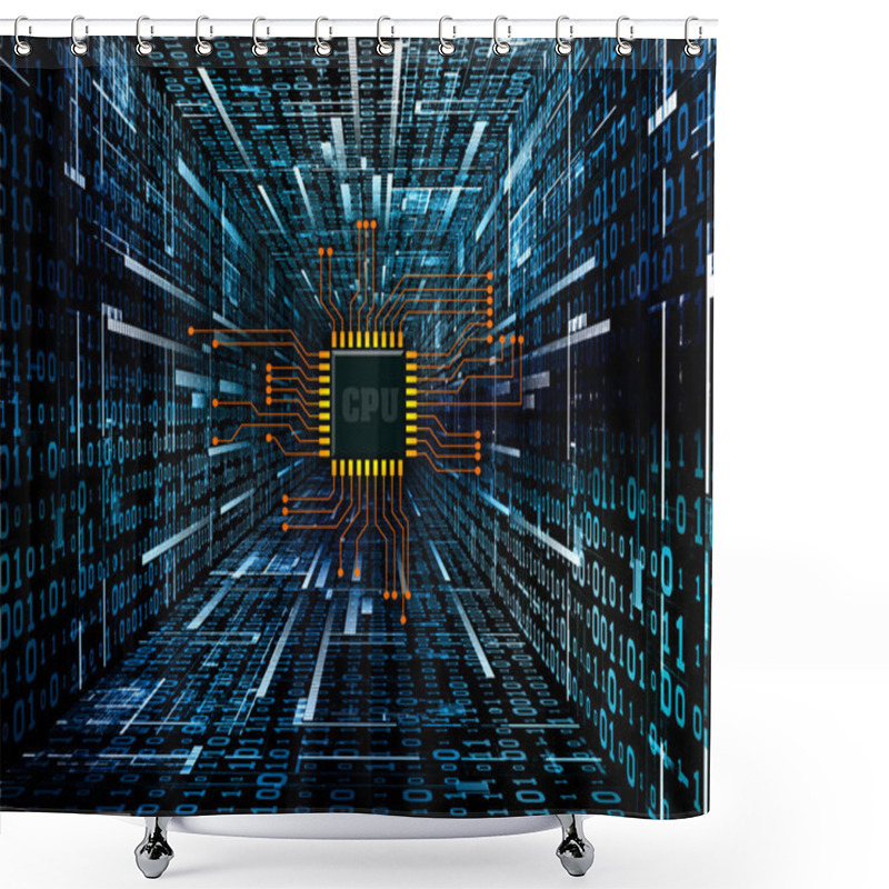 Personality  Digital Circuit Shower Curtains