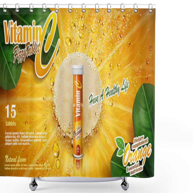 Personality  Vitamin Tablet Ad Shower Curtains