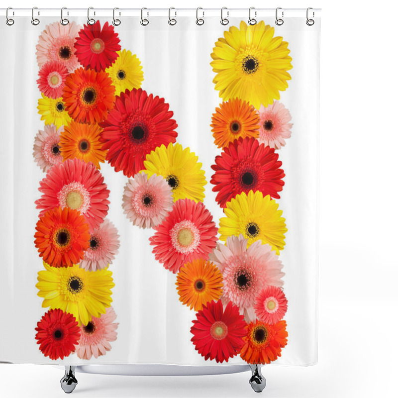 Personality  Beautiful Alphabet Of Flowers Shower Curtains