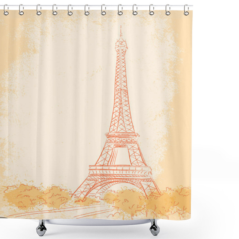 Personality  Paris, Background With The Eiffel Tower Shower Curtains