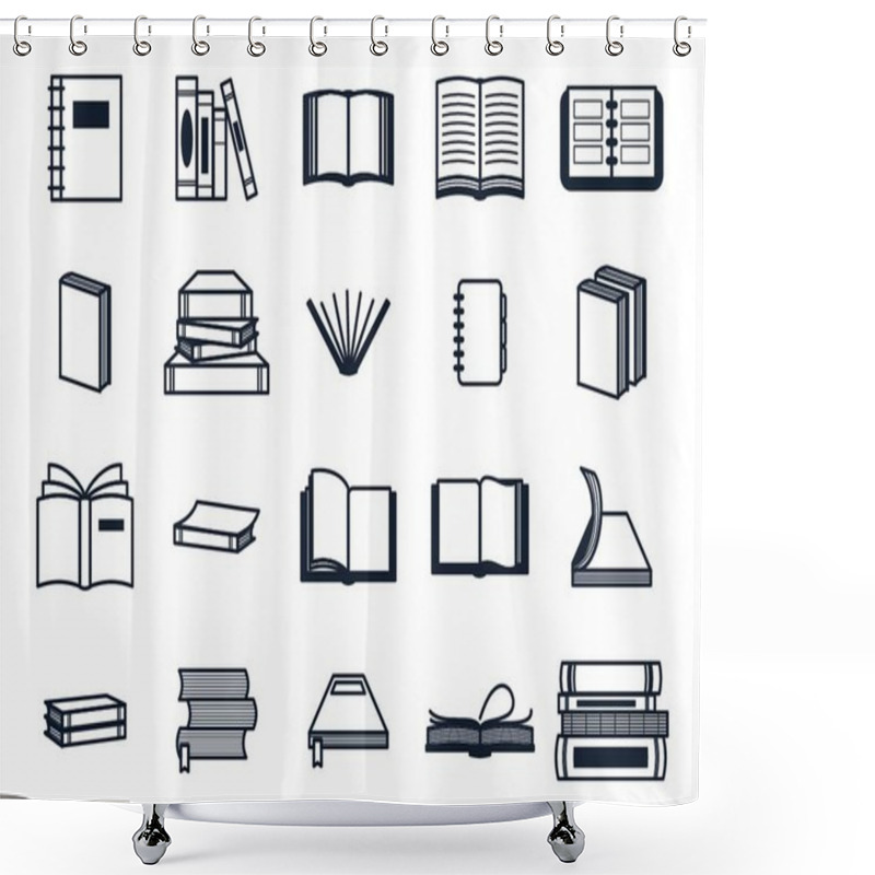 Personality  A Collection Of Books Illustration. Shower Curtains