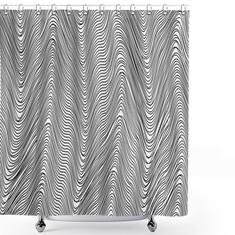 Personality  Wavy Stripes Vector Background Shower Curtains