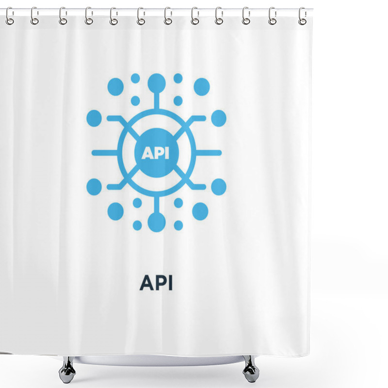 Personality  Api Icon. Application Programming Interface Concept Symbol Design, Software Integration Vector Illustration Shower Curtains