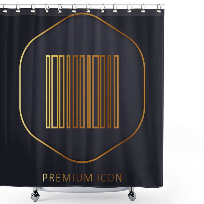 Personality  Bar Code Golden Line Premium Logo Or Icon Shower Curtains