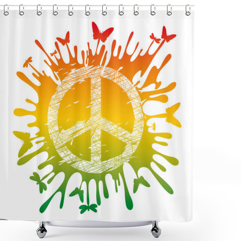 Personality  Hippie Peace Symbol Shower Curtains