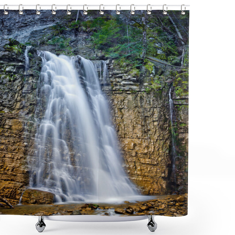 Personality  Waterfall In Carpathian Mountain, Ukraine Shower Curtains