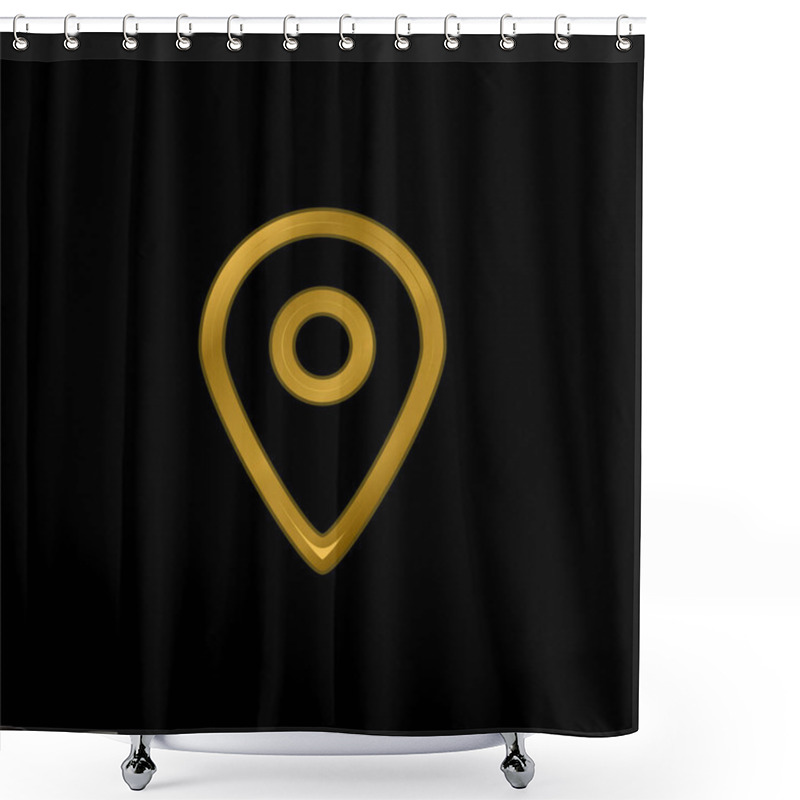 Personality  Big Map Placeholder Outlined Symbol Of Interface Gold Plated Metalic Icon Or Logo Vector Shower Curtains