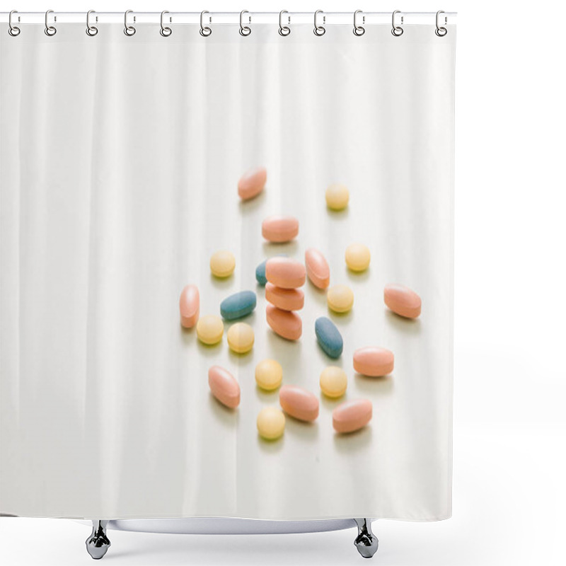 Personality  Different Tablets Pills Capsule Heap Mix Therapy Drugs Shower Curtains