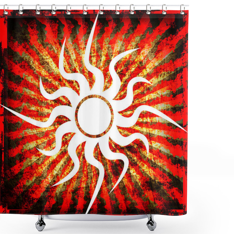 Personality  Sun Grunge Background Shower Curtains