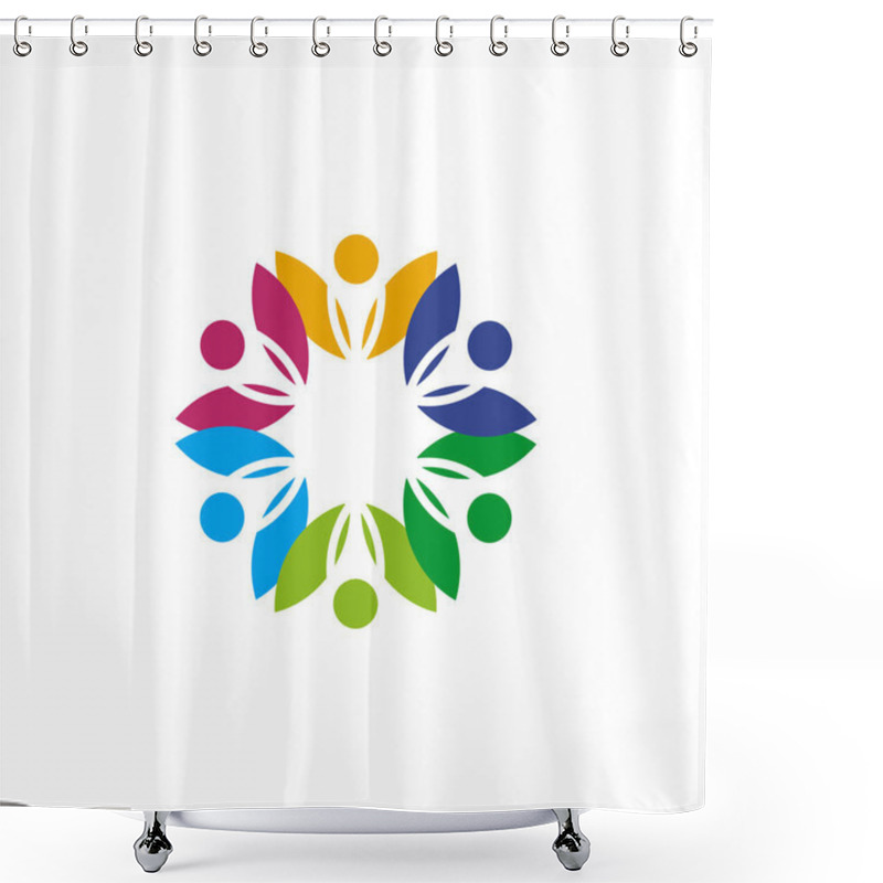 Personality  Community And Adoption Care Logo Design Vector Template Shower Curtains