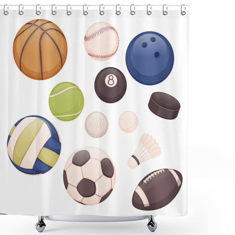 Personality  Sport Balls Shower Curtains