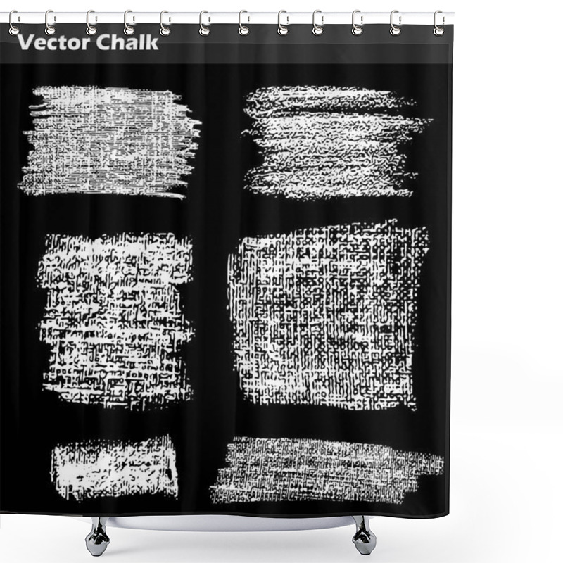 Personality  Set Of Vector Chalk Shapes Grunge Design Elements Shower Curtains