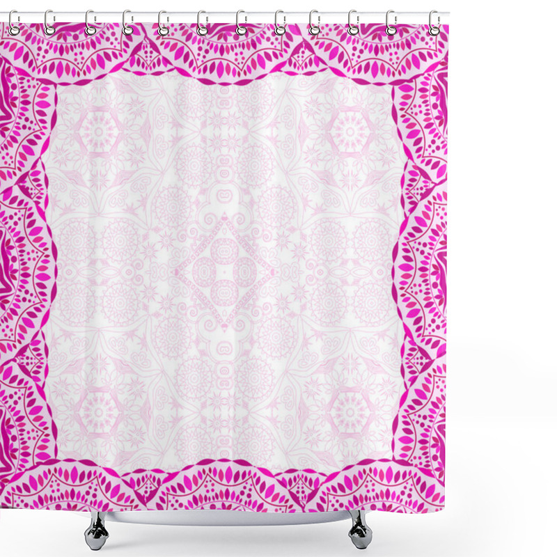 Personality  Invitation Card With Lace Pink Decoration Frame Shower Curtains