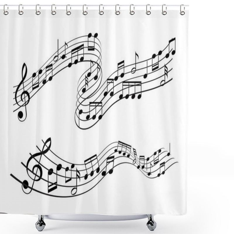 Personality  Abstract Background With Music Notes Design Shower Curtains