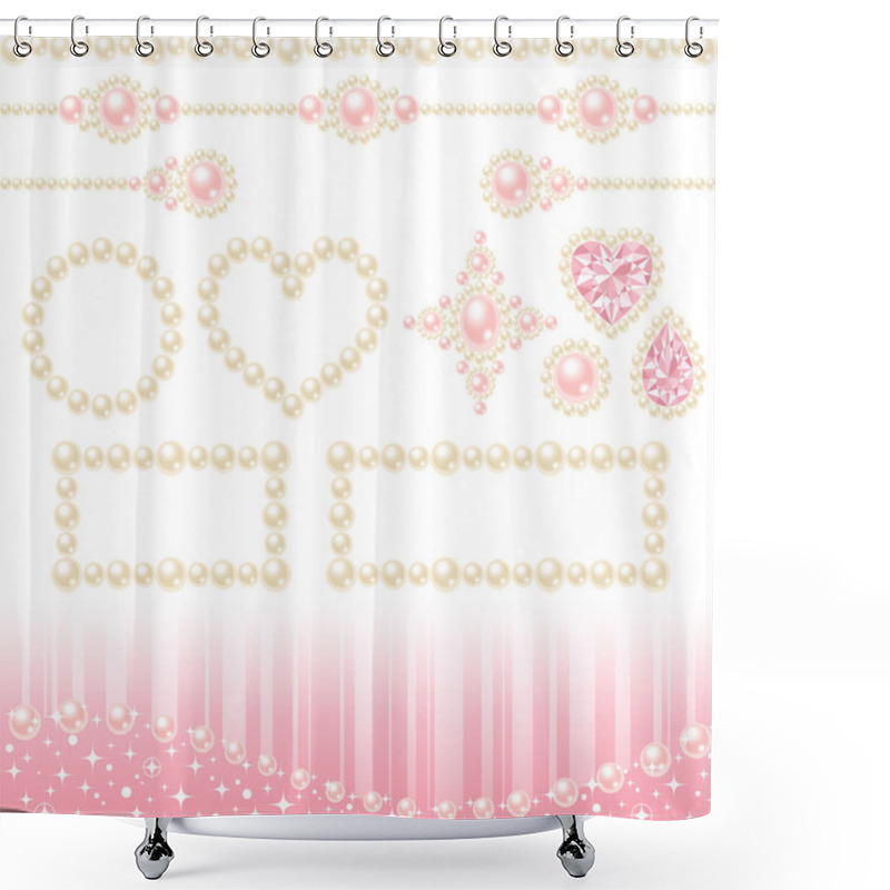 Personality  Decorative Necklace Pearls Shower Curtains