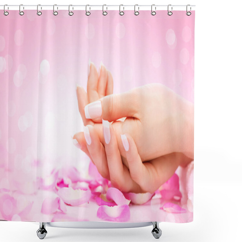 Personality  Manicured Female Hands Shower Curtains