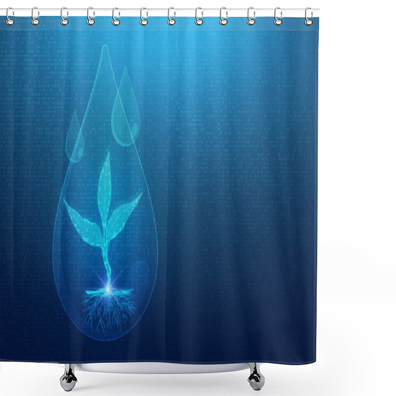 Personality  Hydroponics And Aquaponics - Soilless Plant Cultivation Using Nutrient-rich Water -Conceptual Illustration With Copy Space Shower Curtains