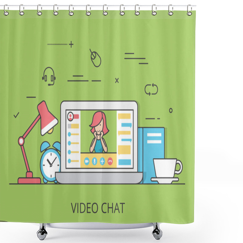 Personality  Video Chat Conference Shower Curtains