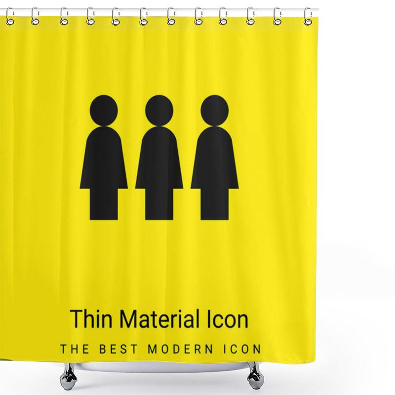 Personality  Activism Minimal Bright Yellow Material Icon Shower Curtains