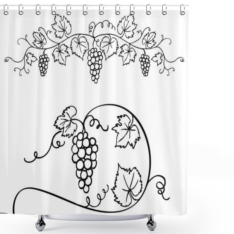 Personality  Grapes & Vine Ornament Shower Curtains