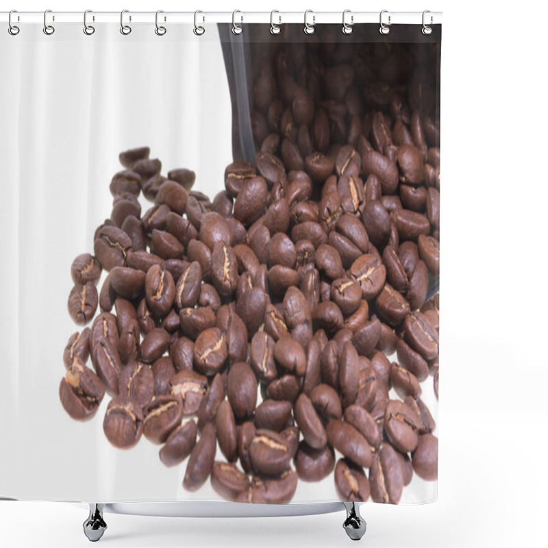 Personality  Coffee Beans In Paper Zip Bag Shower Curtains