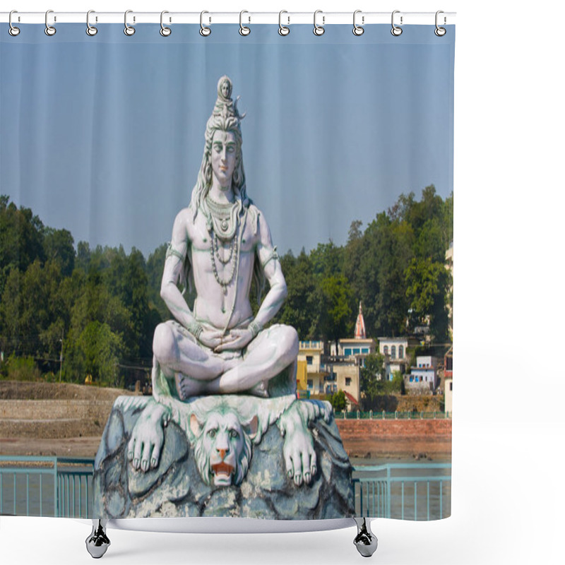 Personality  Shiva Statue In Rishikesh, India Shower Curtains