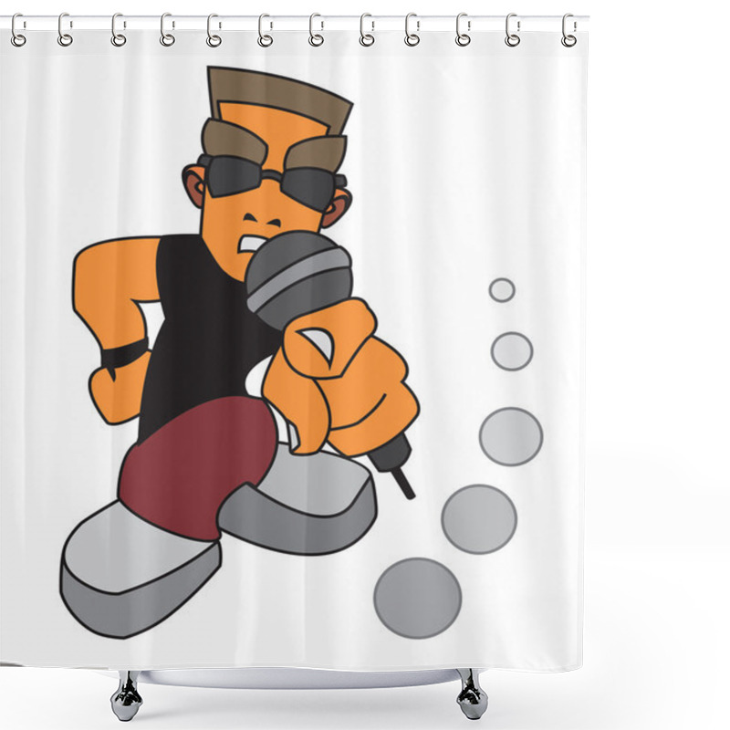 Personality  Hip Hop MC Drowning Logo Template Shower Curtains