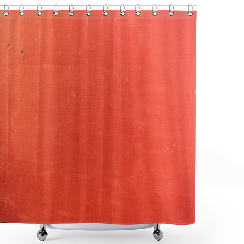 Personality  Close-up View Of Bright Red Scratched Textured Background Shower Curtains