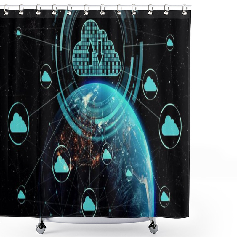 Personality  Cloud Computing Technology And Online Data Storage For Shrewd Business Network Concept Shower Curtains