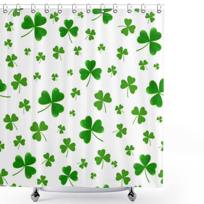 Personality  Patricks Day Seamless Pattern With Clover Leaves Shower Curtains