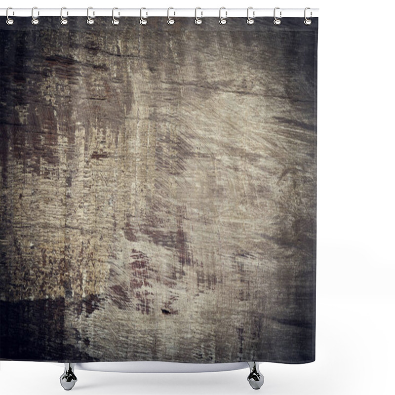 Personality  Dark Wood Background, Wooden Board Rough Grain Surface Texture Shower Curtains