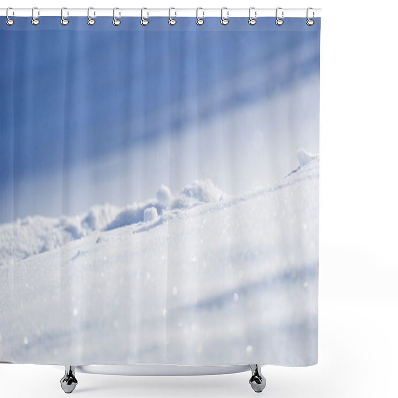 Personality  White Snow On A Sunny Day Shower Curtains