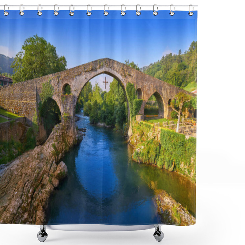 Personality  Cangas De Onis Roman Bridge On Sella River In Asturias Of Spain Shower Curtains