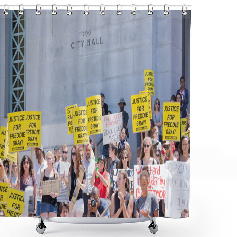 Personality  Group Of People Holding Signs Shower Curtains