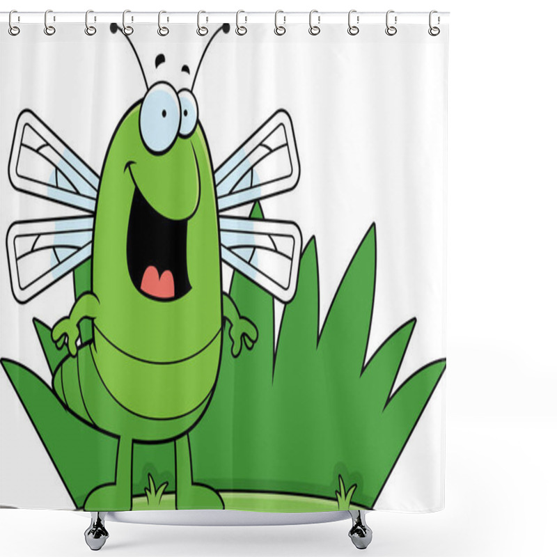 Personality  Cartoon Dragonfly Grass Shower Curtains