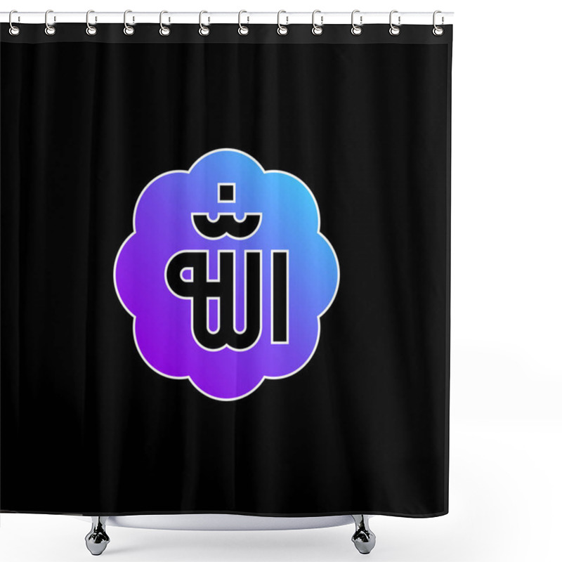 Personality  Allah Blue Gradient Vector Icon Shower Curtains