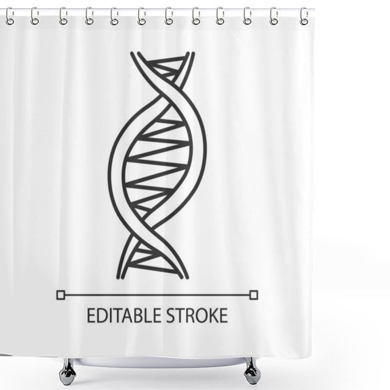 Personality  Left-handed DNA Helix Linear Icon. Z-DNA. Deoxyribonucleic, Nucleic Acid Structure. Genetic Code. Genetics. Thin Line Illustration. Contour Symbol. Vector Isolated Outline Drawing. Editable Stroke Shower Curtains