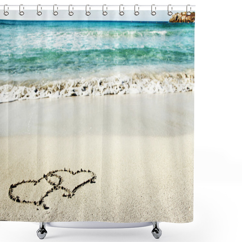 Personality  Two Drawing  Hearts Shower Curtains