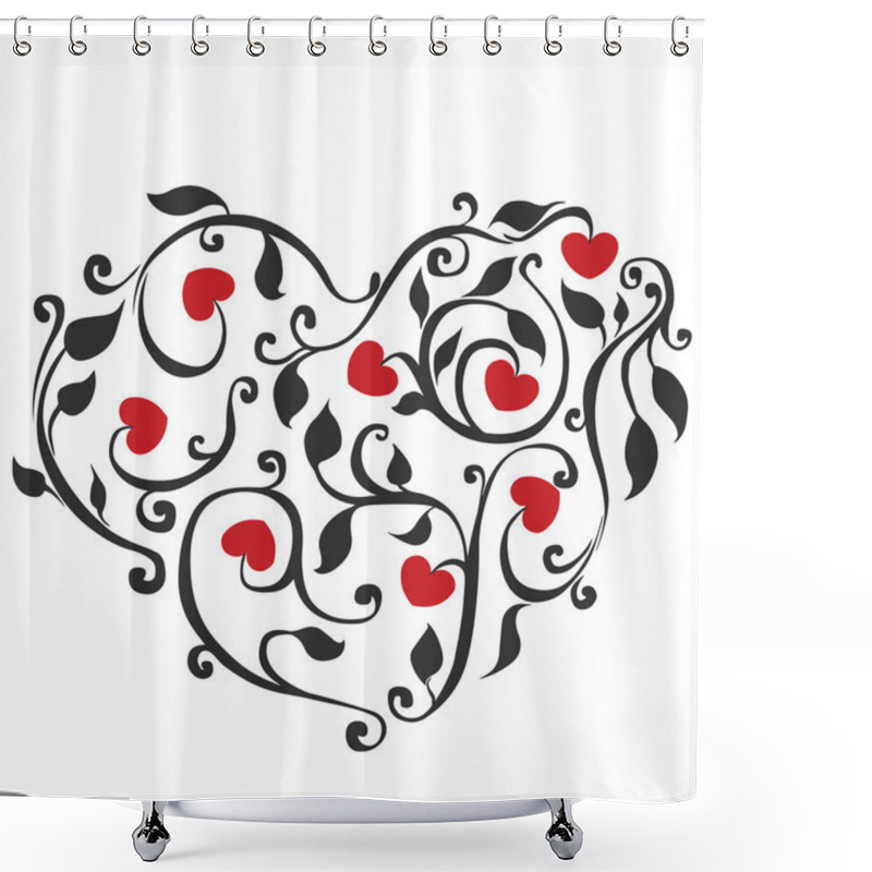 Personality  Abstract. Floral Heart. Love Concept Shower Curtains