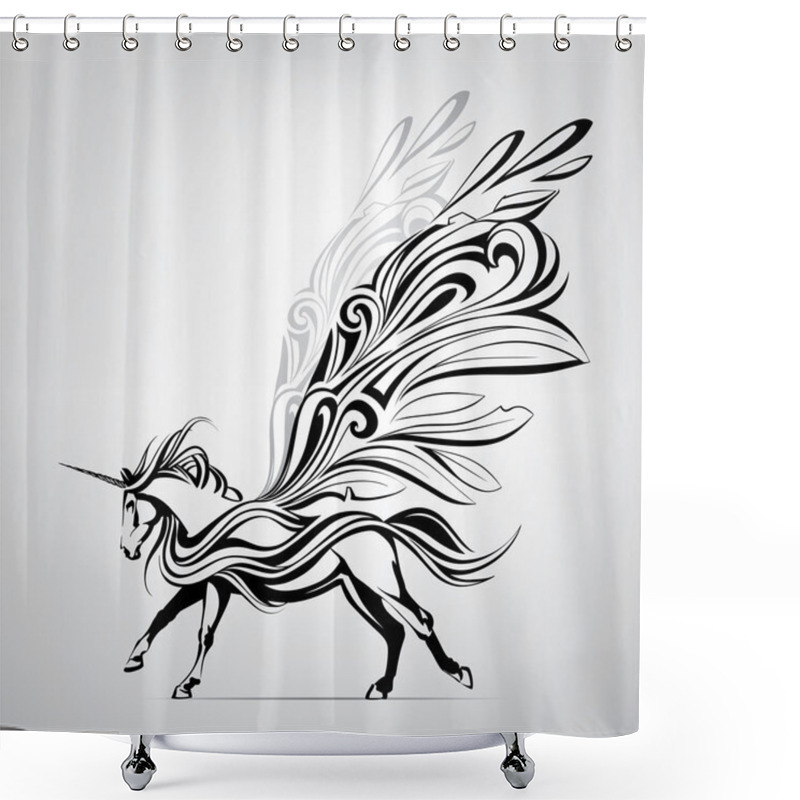 Personality  Fantastic Unicorn In Ornament Shower Curtains